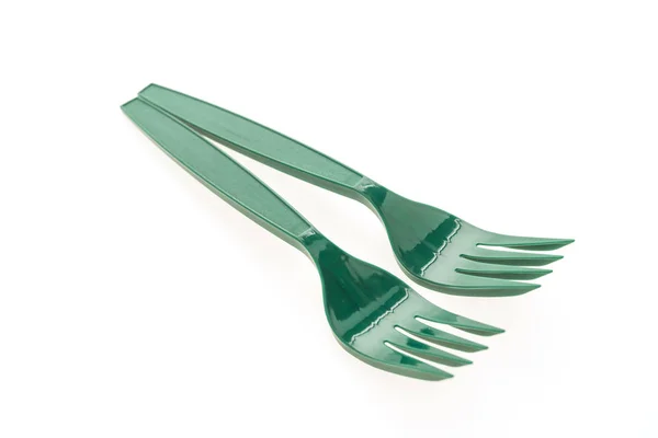 Groene plastic vorken — Stockfoto