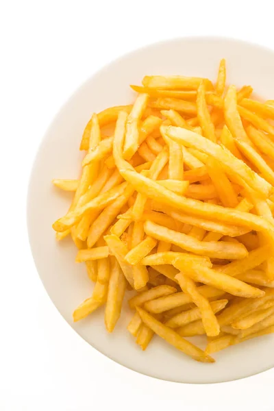 Patatine fritte in piatto bianco — Foto Stock