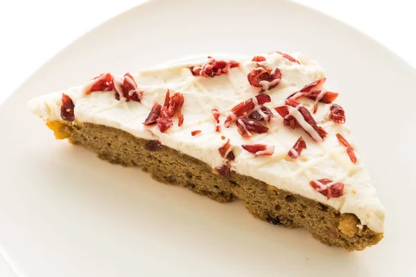 Torta de cranberries ou bolo em prato branco — Fotografia de Stock