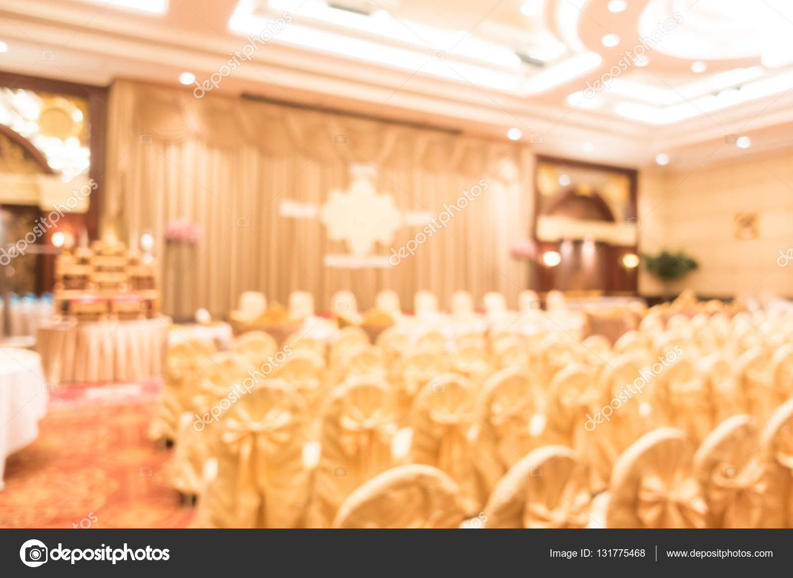 Abstract blur wedding grand ballroom hall Stock Photo by ©mrsiraphol  131775468