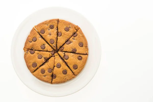 Pastel de brownies de chocolate en plato blanco — Foto de Stock