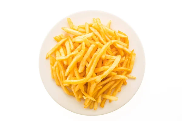 Patatine fritte in piatto bianco — Foto Stock