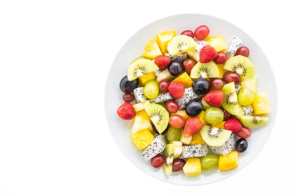 Fruta mixta en plato blanco —  Fotos de Stock