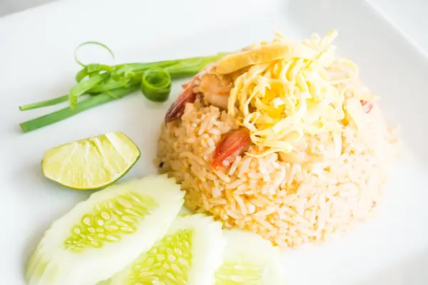 Fried rice in white plate — Stock Photo, Image