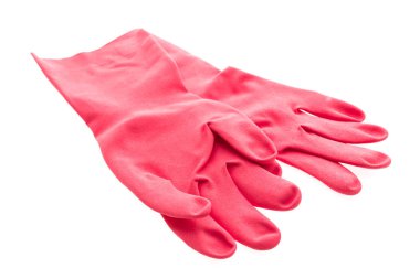 Beyaz izole kauçuk eldiven