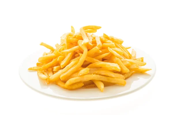 Pommes im weißen Teller — Stockfoto