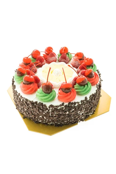Ice cream cake with cheery on top — Stock Photo, Image