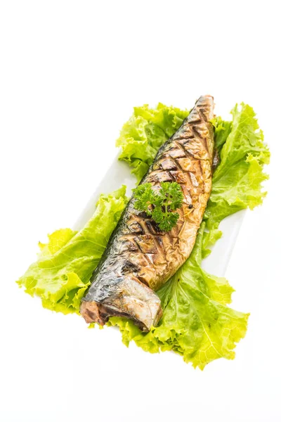 Gegrilde Saba vis met zoete saus — Stockfoto