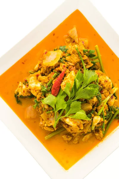 Gebratene Krabben mit Curry umrühren — Stockfoto