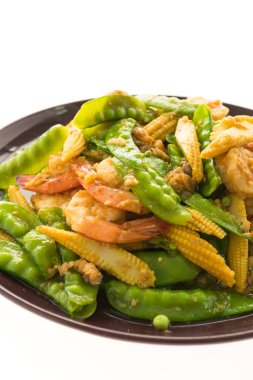 Karides kızarmış sebze