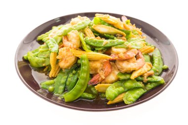 Karides kızarmış sebze