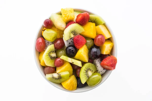 Mieszane owoce w biały talerz — Zdjęcie stockowe