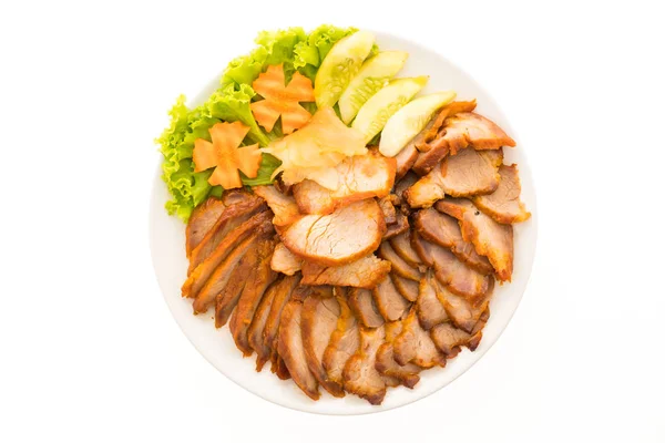 Kavrulmuş Barbekü kırmızı domuz w Çin yemeği tarzında tatlı sos ile — Stok fotoğraf