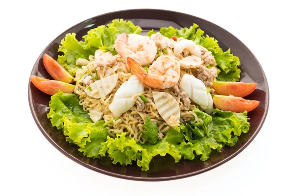 Seafood Spicy noodles salad with thai style — Stock Photo, Image