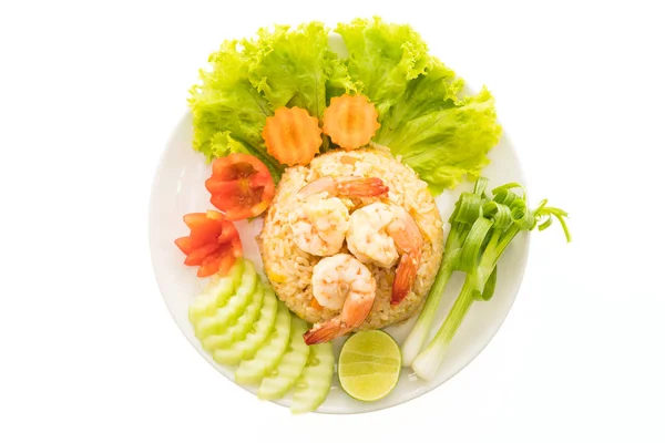 Fried rice with shrimp and prawn — Stock Photo, Image