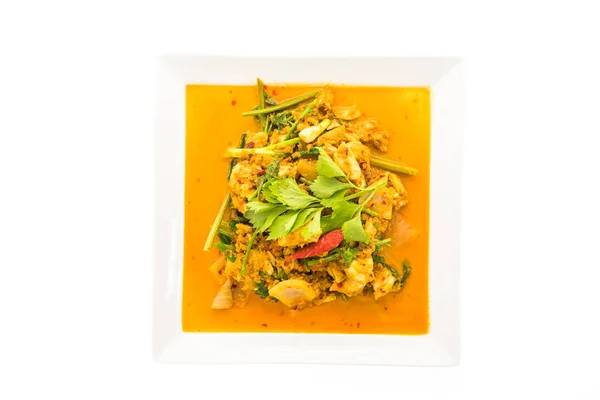 Remuer le crabe frit avec le curry — Photo