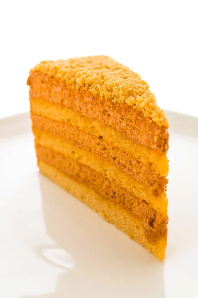 Thai tea cake in white plate — Stock Photo, Image