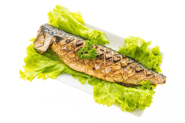 Gegrilde Saba vis met zoete saus — Stockfoto