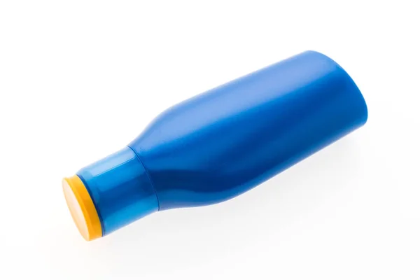 Bottiglia cosmetica crema solare vuota — Foto Stock