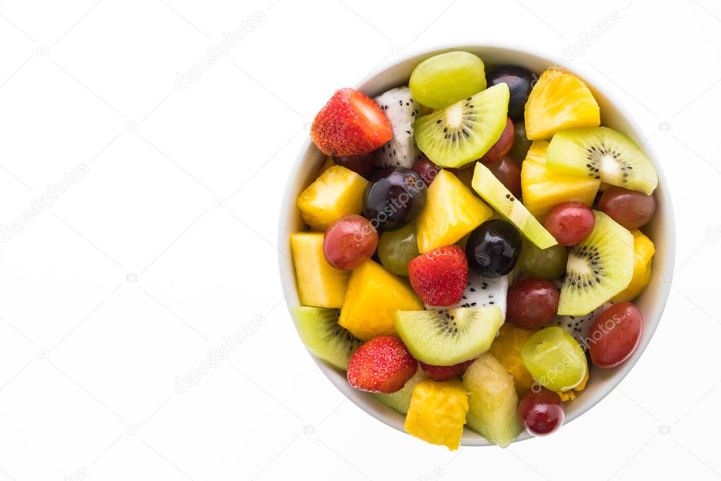 Mixed fruit in white plate