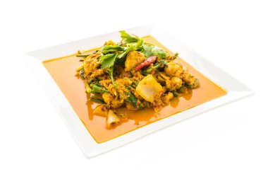 Kızartılmış Yengeç köri ile karıştırın