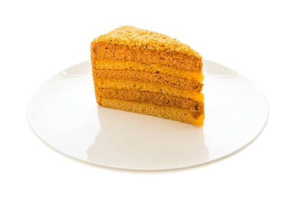 Thai tea cake in white plate — Stock Photo, Image