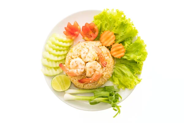 Fried rice with shrimp and prawn — Stock Photo, Image