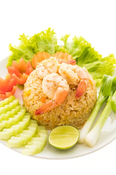 Smažená rýže s krevetami a krevetami — Stock fotografie