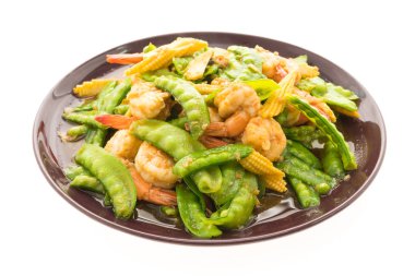 Karides kızarmış sebze