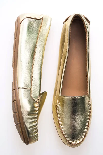 Luxe mode gouden vrouw schoenen — Stockfoto