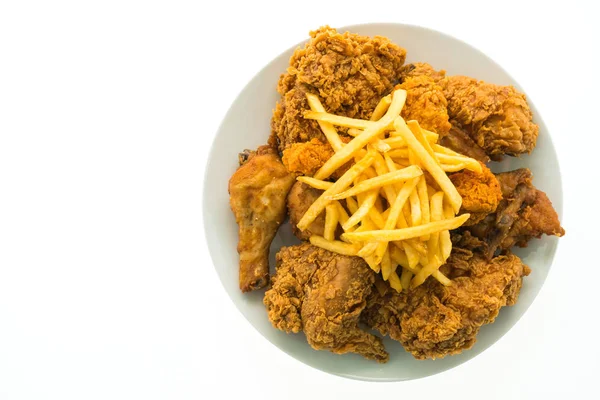 Pollo frito y papas fritas —  Fotos de Stock