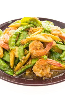 Karides kızarmış sebze