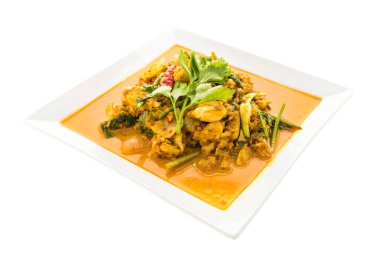 Kızartılmış Yengeç köri ile karıştırın