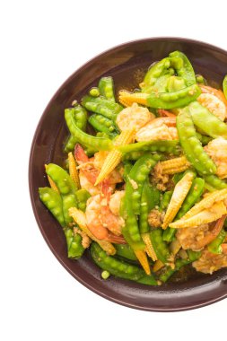 Tabak karides kızarmış sebze