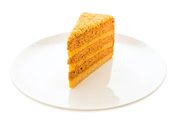 Tajski herbata ciasto w biały talerz — Zdjęcie stockowe