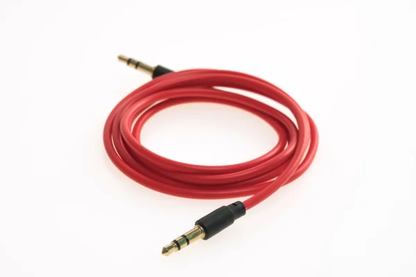 Czerwony przewód audio — Zdjęcie stockowe