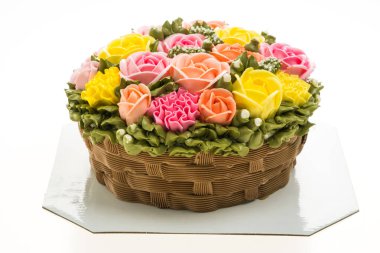 renkli çiçek pasta