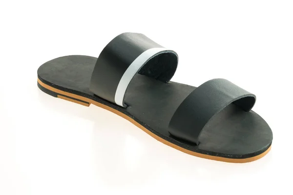 Läderskor och sandal — Stockfoto