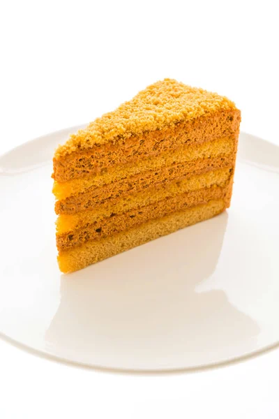 Thai tea cake in white plate — Stock Photo, Image