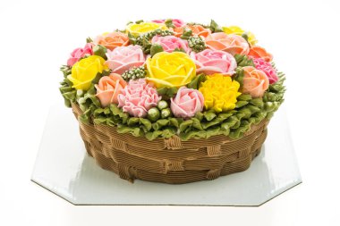 renkli çiçek pasta