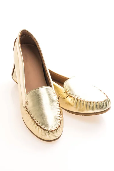 美しい高級ファッション黄金女性靴 — ストック写真