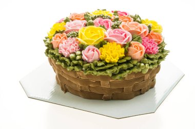 renkli çiçek pasta