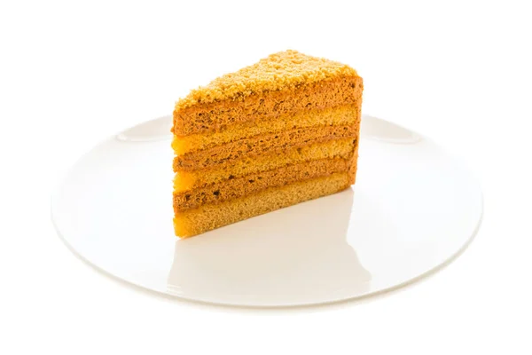 Thai tea cake in white plate — Stock Photo, Image