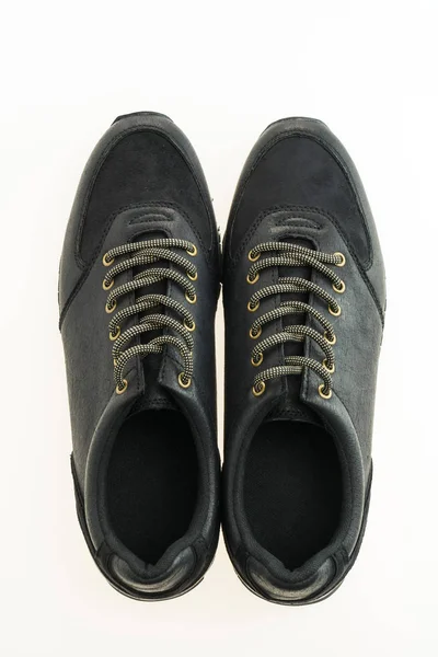 Sapatos de couro preto bonito — Fotografia de Stock