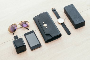 Ahşap arka plan üzerinde güzel Aksesuar