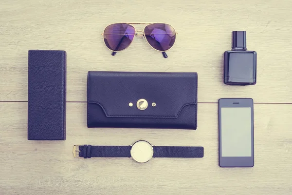 Ahşap arka plan üzerinde güzel Aksesuar