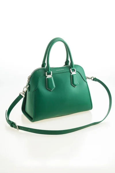 Beautiful elegance and luxury fashion green handbag — Stock Photo, Image