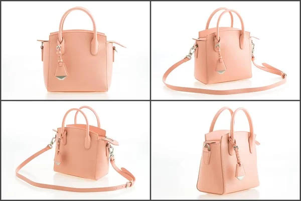 Set of colored fashion leather handbags — Stock Photo, Image