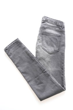 Fashion gray jeans for clothing clipart