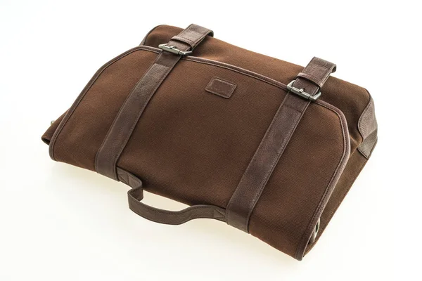 Krásná Pánská móda s kožený messenger bag — Stock fotografie